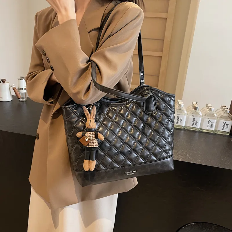 PINK·LAND PU Shoulder Bag Tote Shoulder Bag Women's Brown/Coffee/Black/Burgundy-17