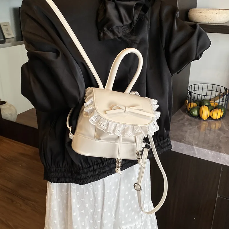 PINK·LAND PU Backpack Regular Women's White/Pink/Purple/Black/Yellow-5