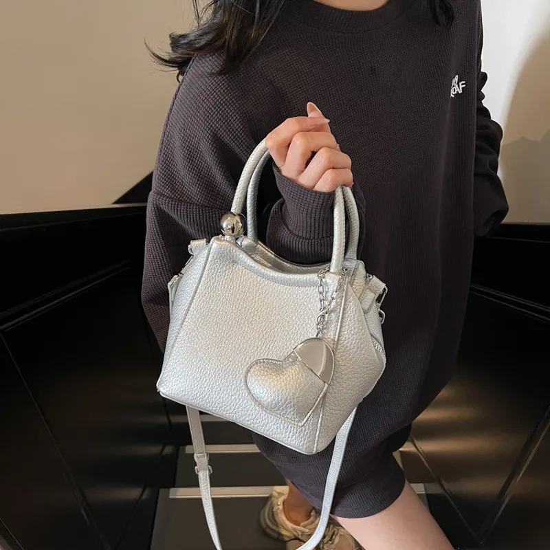 PINK·LAND PU Shoulder Bag, Crossbody Bag, Handbag Women's Black/Ecru/Silver/Pink/Purple/Yellow-16