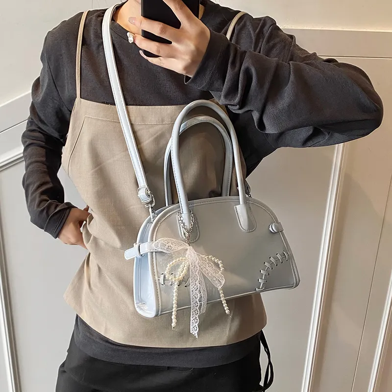 PINK·LAND PU Shoulder Bag, Crossbody Bag, Handbag Women's White/Pink/Blue-13