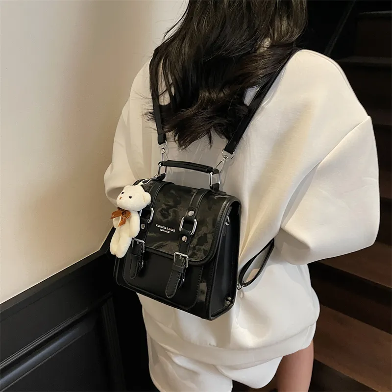 PINK·LAND PU Backpack Women's Pink/Brown/Silver/Blue/Black-32