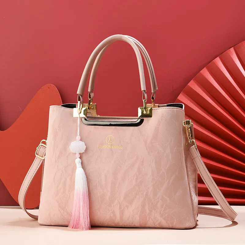 PINK·LAND PU Handbag Regular Women's Ecru/Pink/Green/Black-4