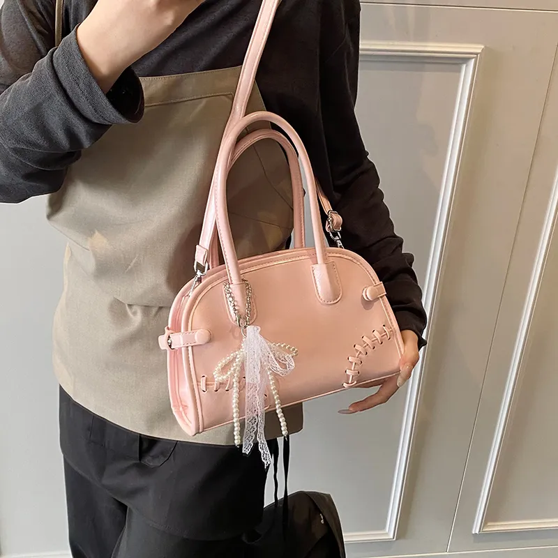 PINK·LAND PU Shoulder Bag, Crossbody Bag, Handbag Women's White/Pink/Blue-9