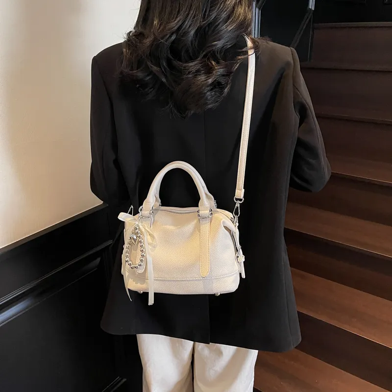 PINK·LAND PU One Shoulder Handbag Women's Black/Ecru/Yellow/Pink/Purple/Blue-9