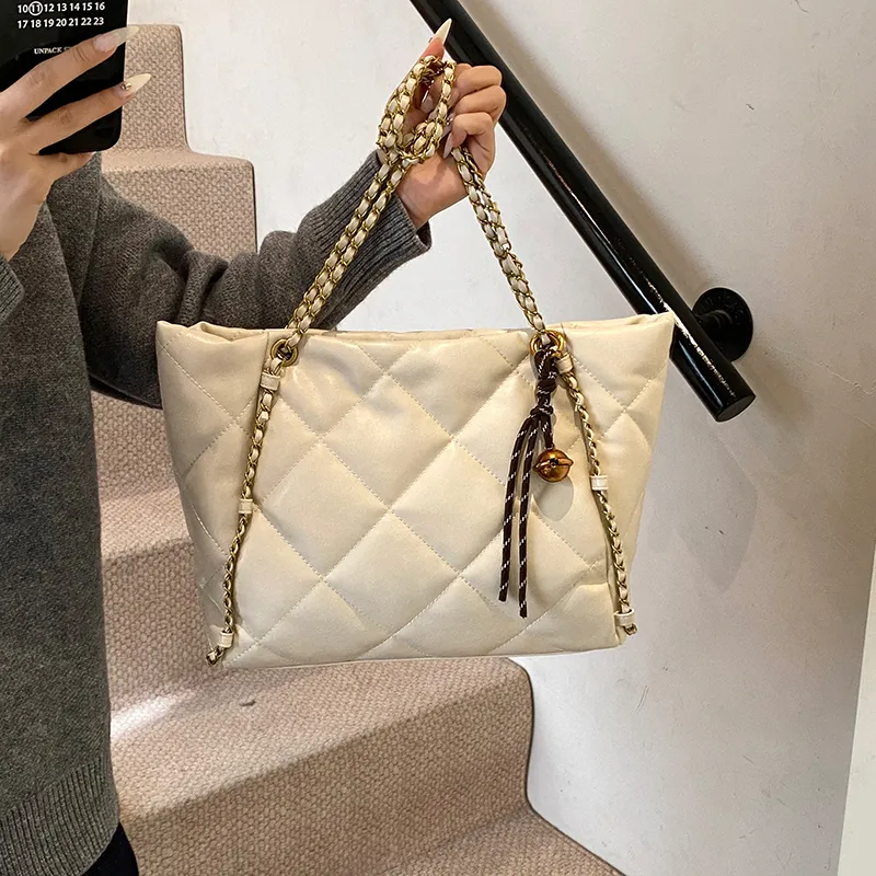 PINK·LAND PU Tote Bag Shopping Bag Crossbody Bag Shoulder Bag Women's Brown/Black/Coffee/Ecru-26
