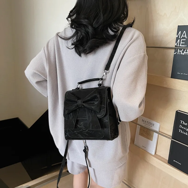 PINK·LAND PU Backpack Women's Ecru/Black/Pink/Silver-13