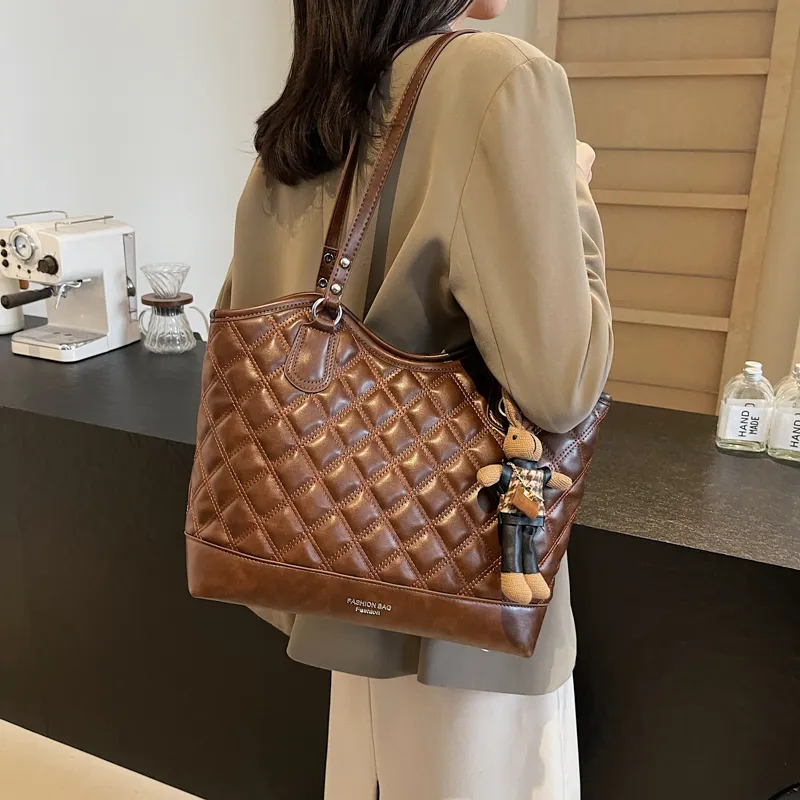 PINK·LAND PU Shoulder Bag Tote Shoulder Bag Women's Brown/Coffee/Black/Burgundy-5