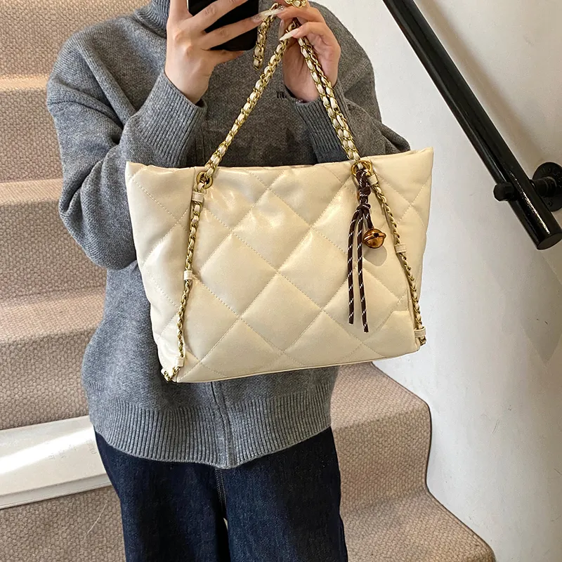 PINK·LAND PU Tote Bag Shopping Bag Crossbody Bag Shoulder Bag Women's Brown/Black/Coffee/Ecru-24