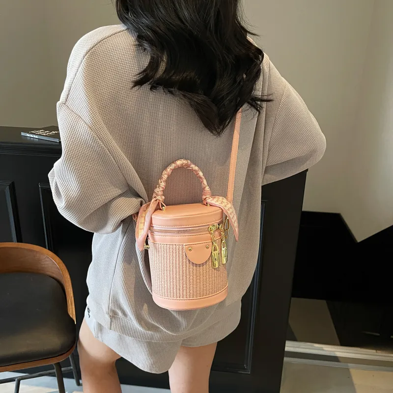 PINK·LAND PU Bucket Bag, Shoulder Bag, Handbag Women's Multicolor-2