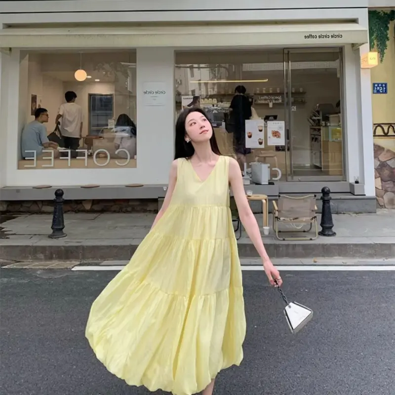 YGPRW Sleeveless Dress Women's Yellow-2