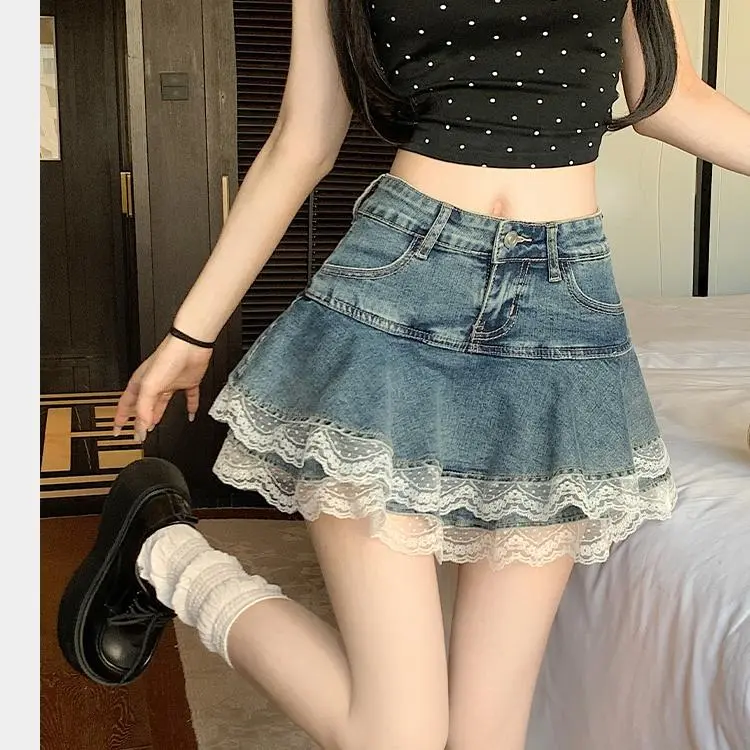 YGPRW Denim Short Skirts Women's-2