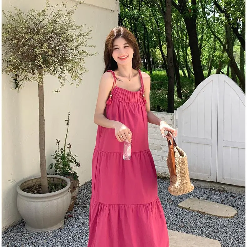 YGPRW Slip Dress Women's Rose Red-5