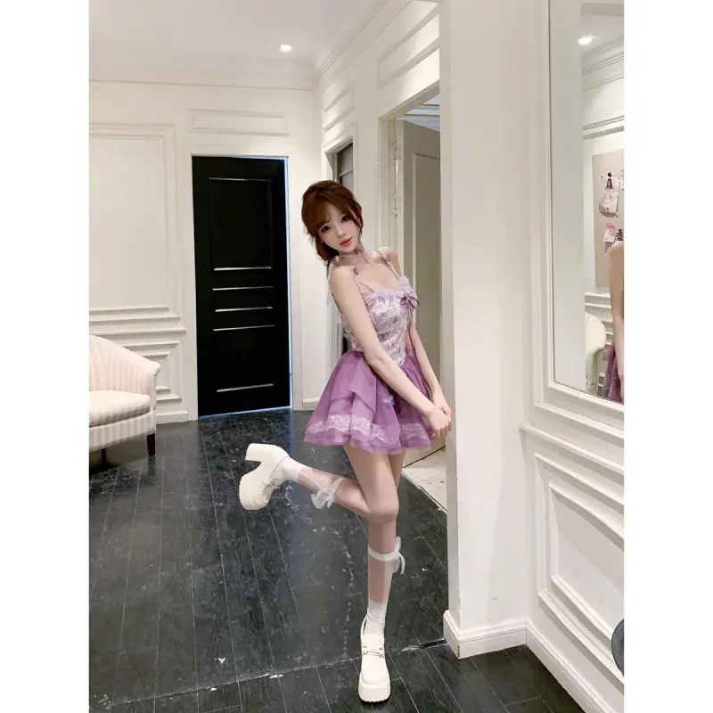 YGPRW Slip Dress Women's Purple-4