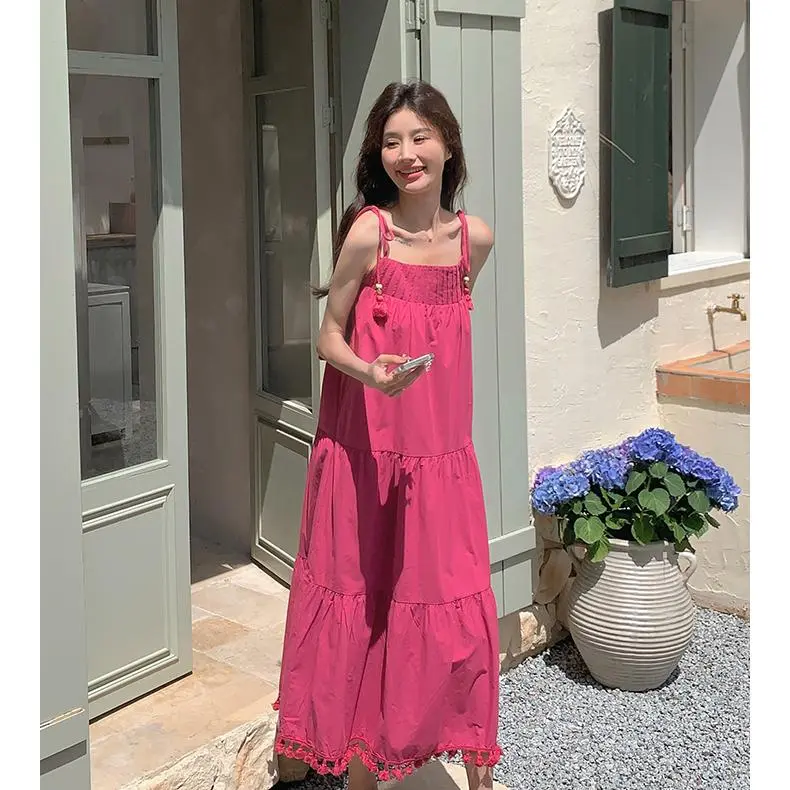 YGPRW Slip Dress Women's Rose Red-3