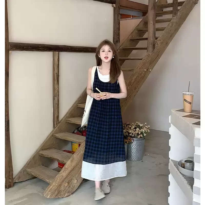 YGPRW Sleeveless Dresses Women's Blue-2