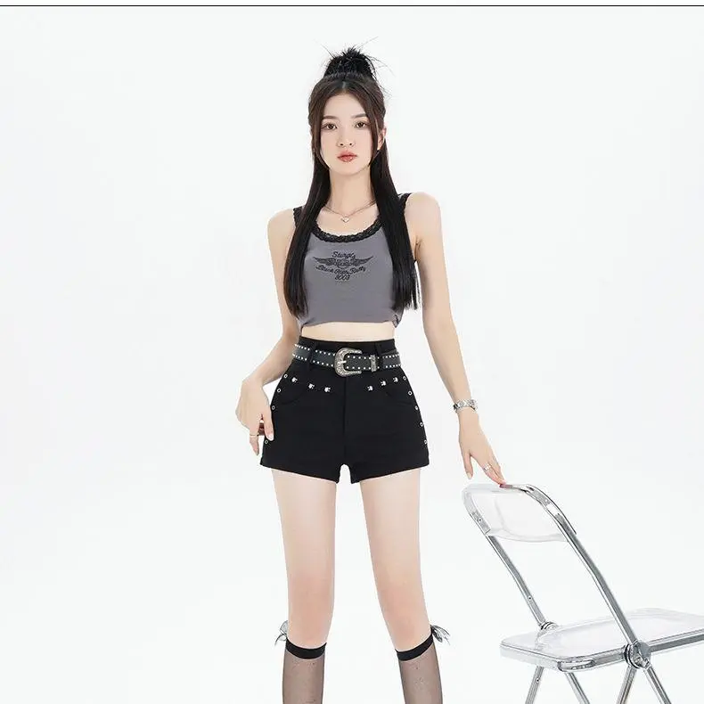 YGPRW Denim Shorts Women's Black-2