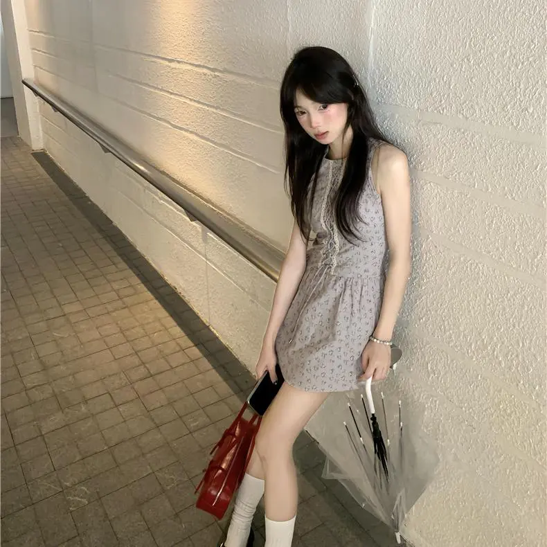 YGPRW Sleeveless Dresses Women's Gray-5