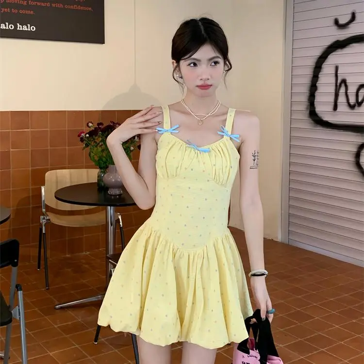 YGPRW Slip Dress Women's Yellow-3