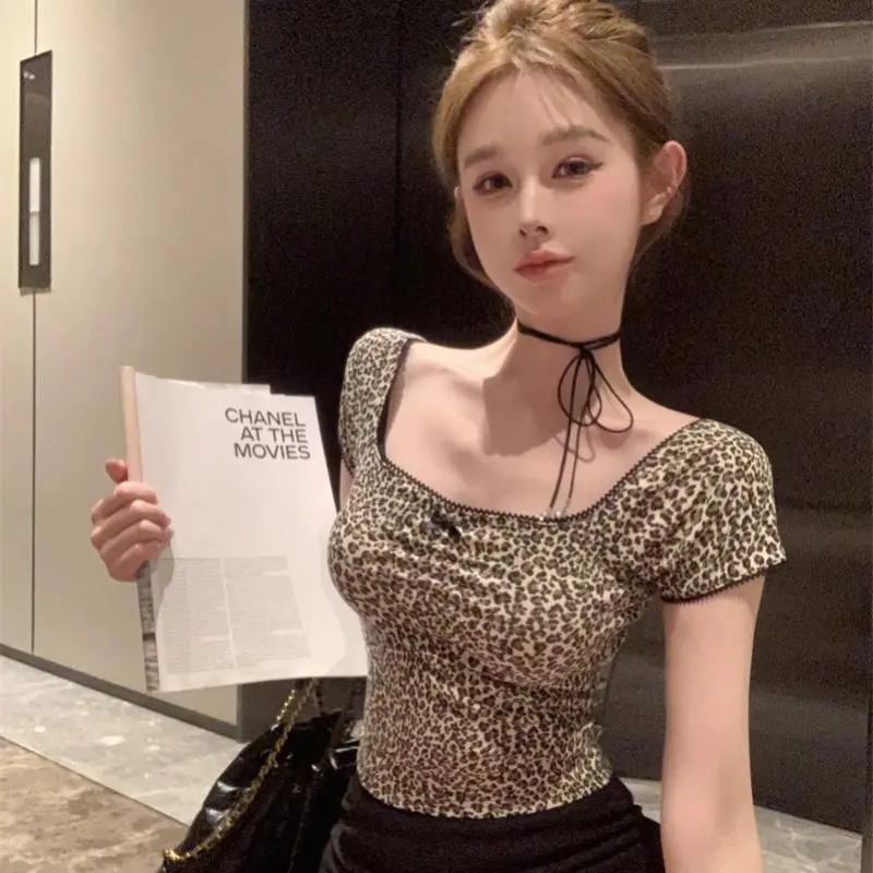YGPRW T Shirts Women's Leopard Print-5