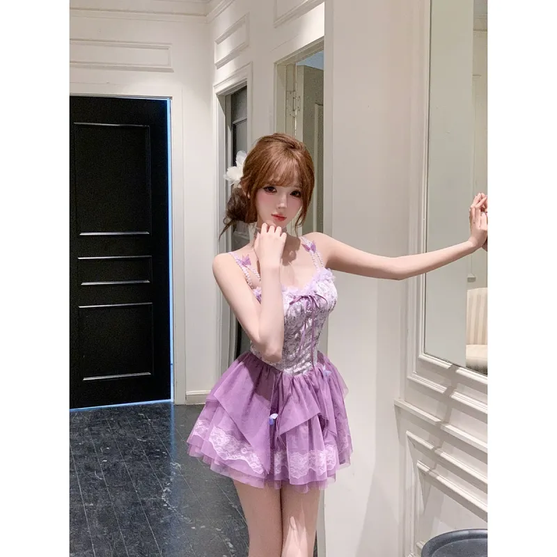 YGPRW Slip Dress Women's Purple-5