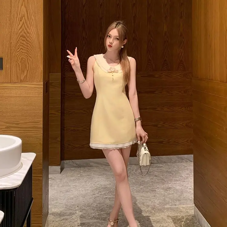 YGPRW Sleeveless Dresses Women's Yellow-2