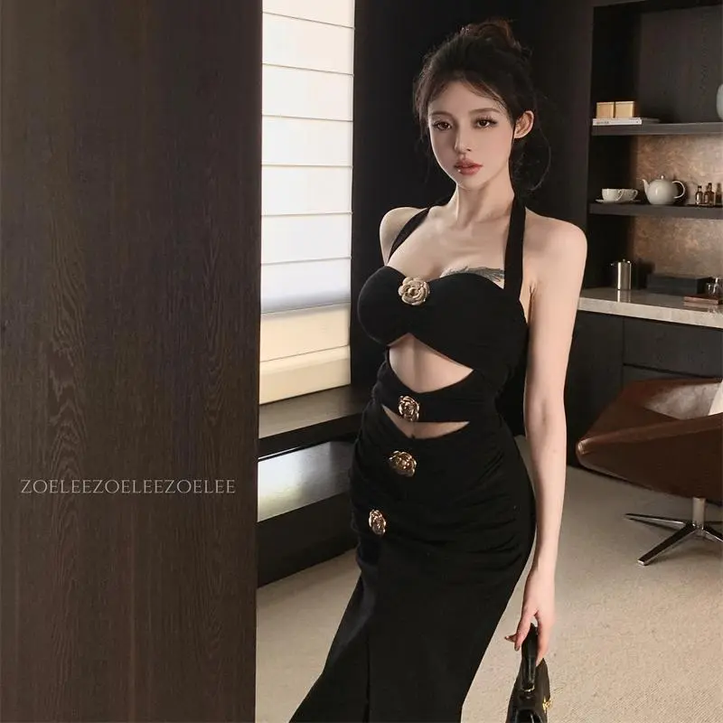 YGPRW Sleeveless Dresses Women's Black-3