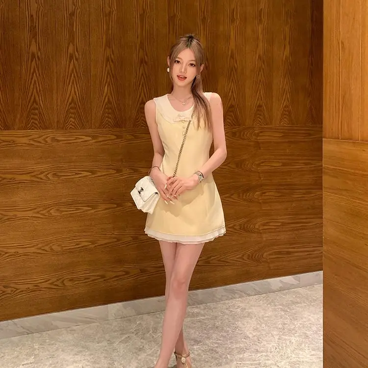 YGPRW Sleeveless Dresses Women's Yellow-5