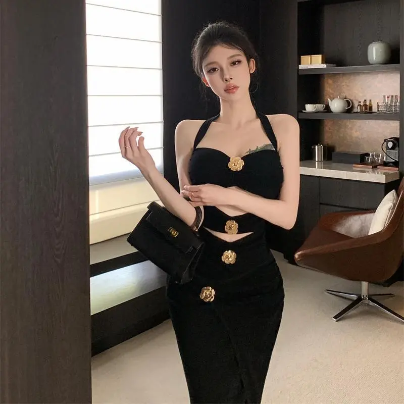YGPRW Sleeveless Dresses Women's Black-2