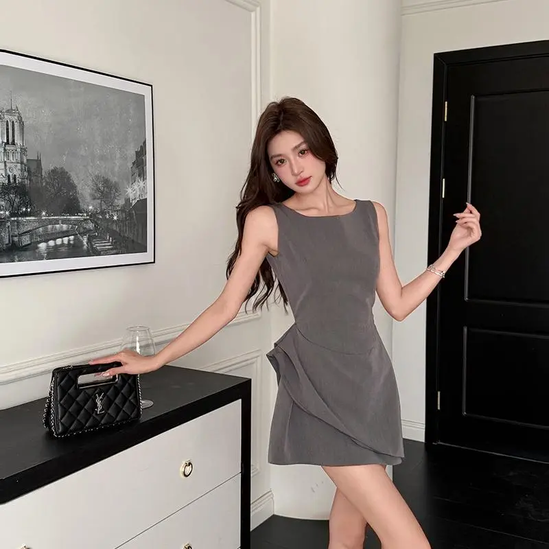 YGPRW Sleeveless Dresses Women's Gray-2