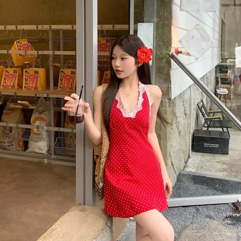 YGPRW Sleeveless Dresses Women's Red-2