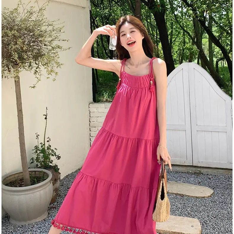 YGPRW Slip Dress Women's Rose Red-6