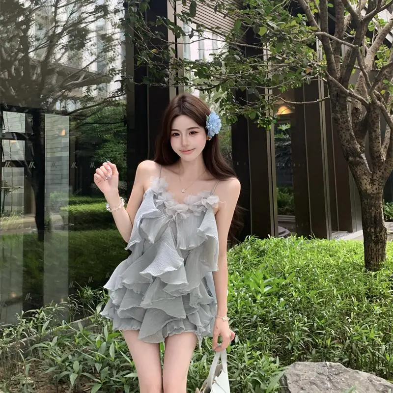 YGPRW Slip Dresses Women's Blue-2