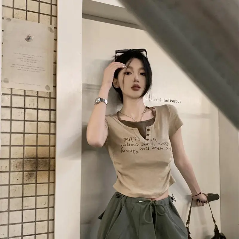 YGPRW T Shirts Women's Khaki-3
