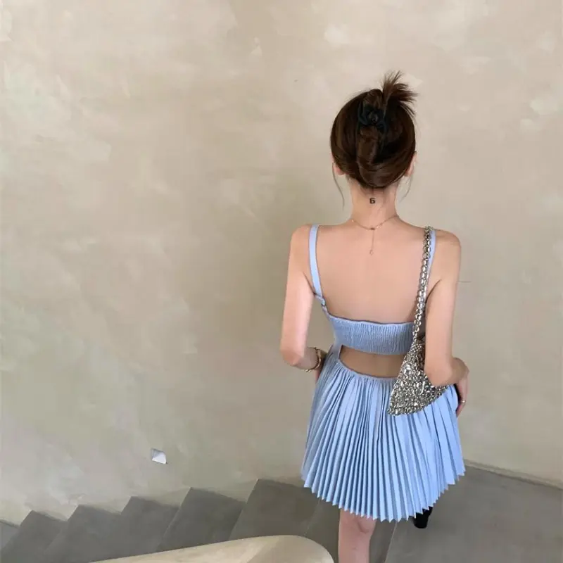 YGPRW Slip Dresses Women's Blue-7