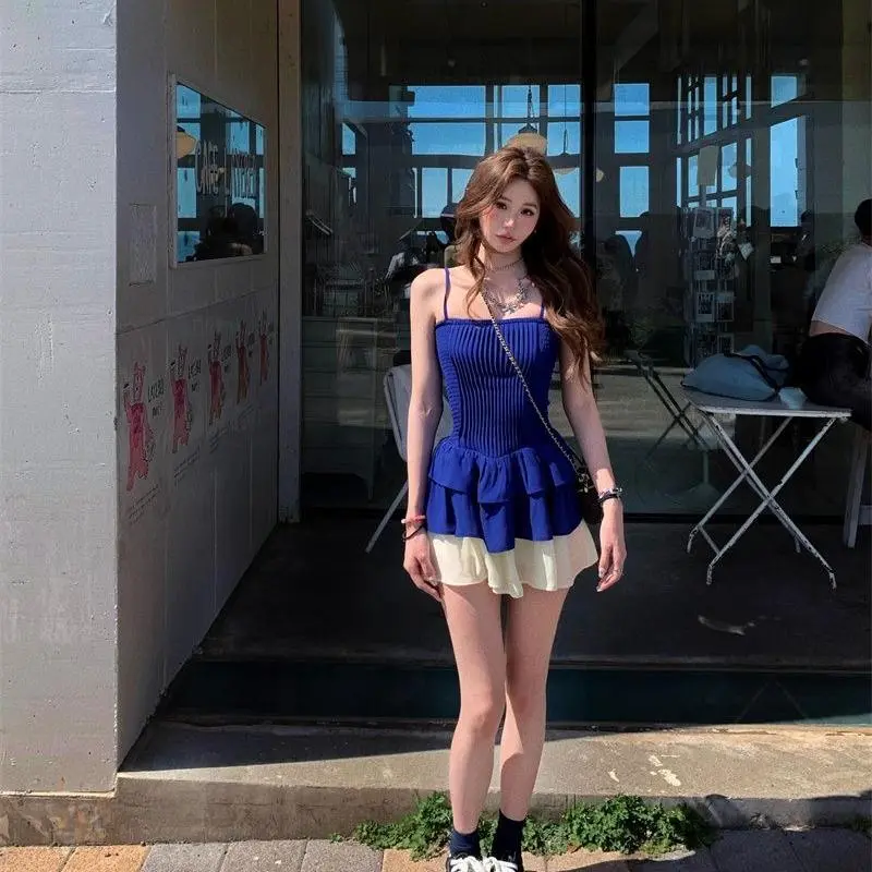 YGPRW Slip Dresses Women's Blue-4