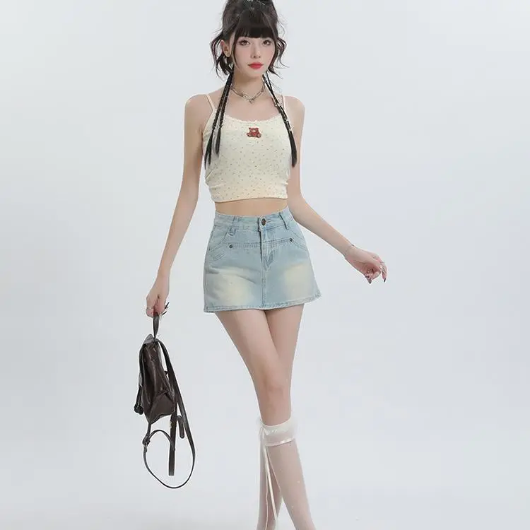 YGPRW Denim Short Skirts Women's-3