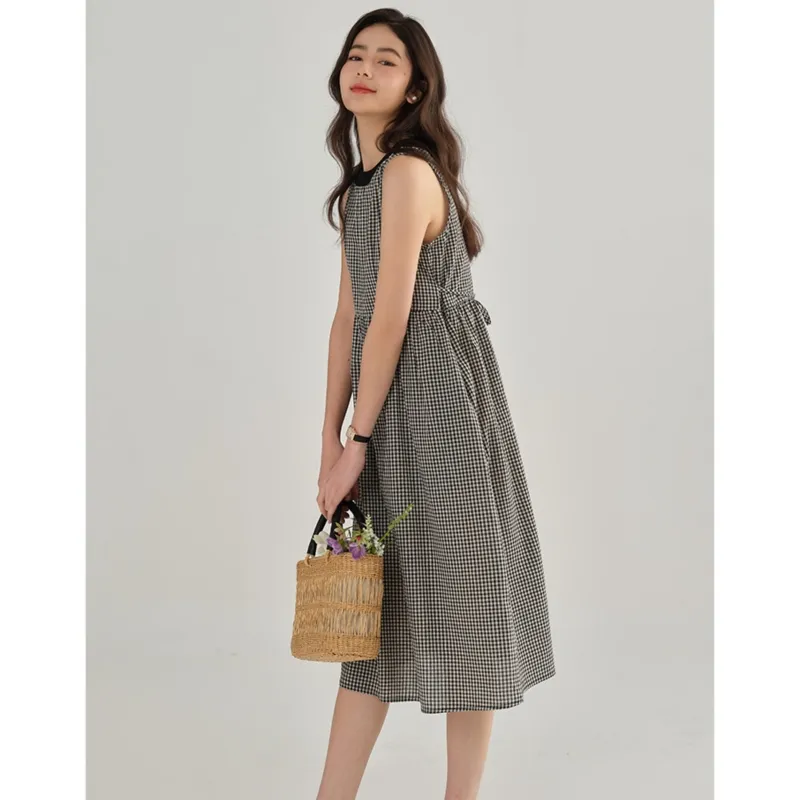 YGPRW Sleeveless Dresses Women's Plaid-4