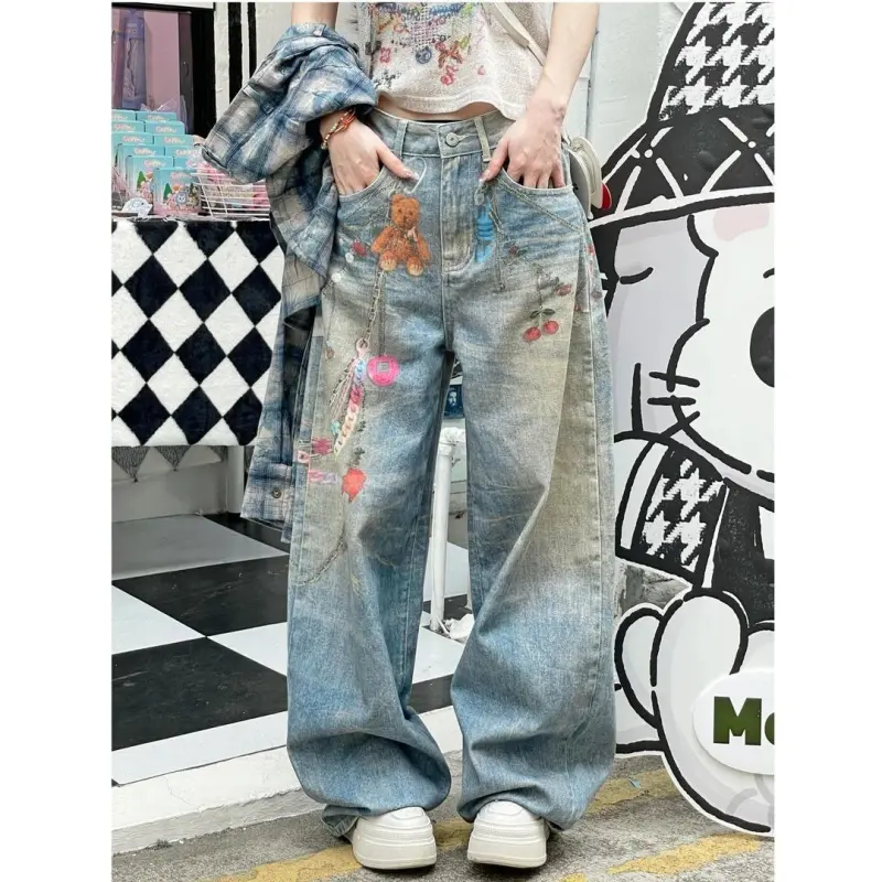 YGPRW Jeans Women's Blue-5