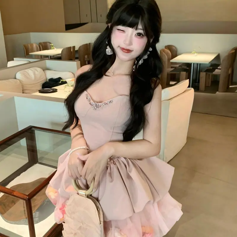 YGPRW Slip Dresses Women's Pink-4