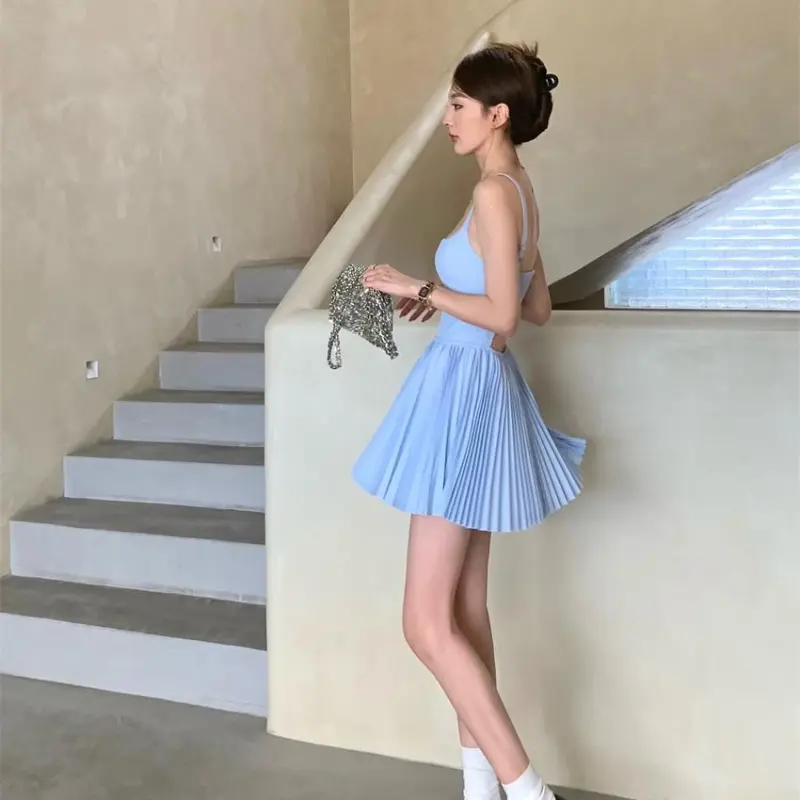 YGPRW Slip Dresses Women's Blue-2