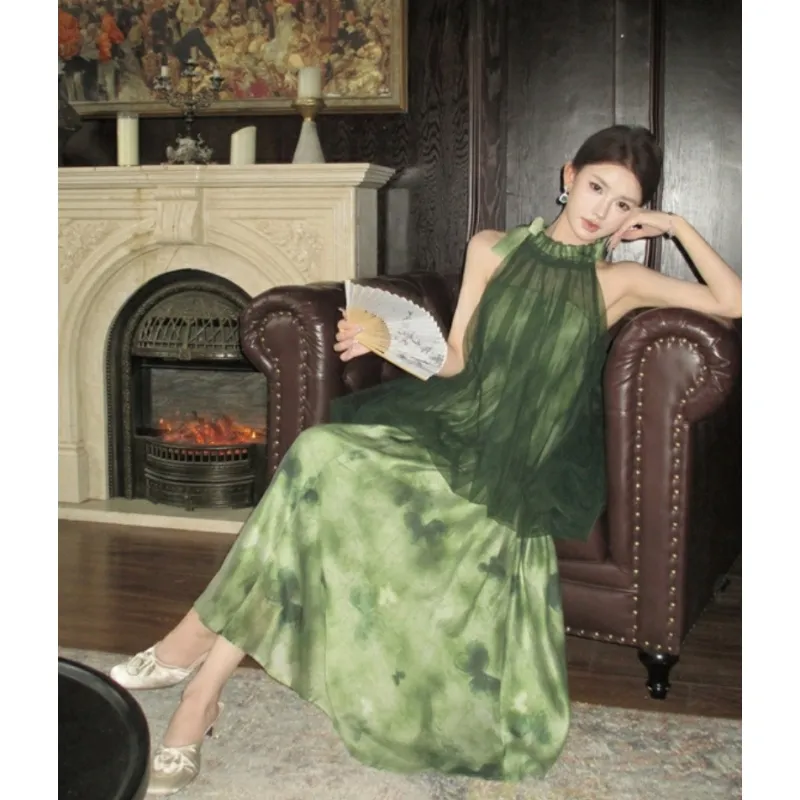 YGPRW Sleeveless Dresses Women's Green-6