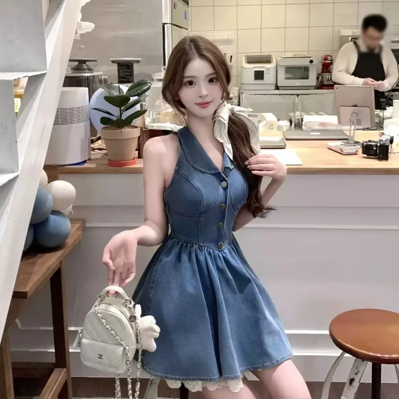 YGPRW Sleeveless Dresses Women's Blue-2
