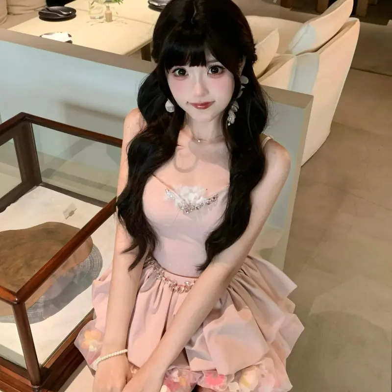 YGPRW Slip Dresses Women's Pink-5