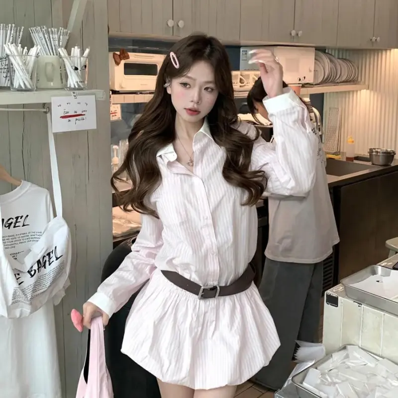 YGPRW Long Sleeved Dress Women's Pink-5