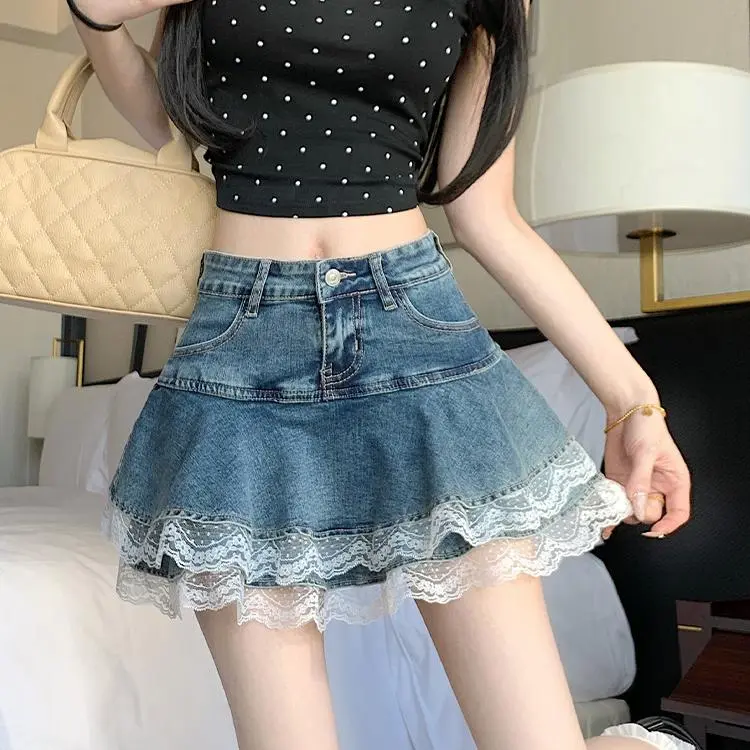YGPRW Denim Short Skirts Women's-3