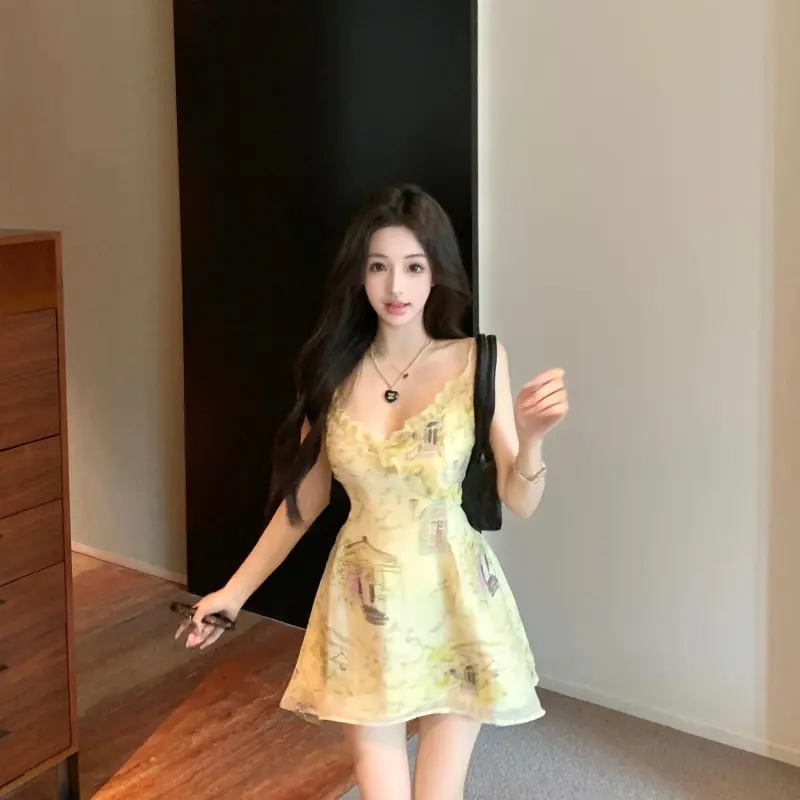 YGPRW Slip Dress Women's Yellow-2
