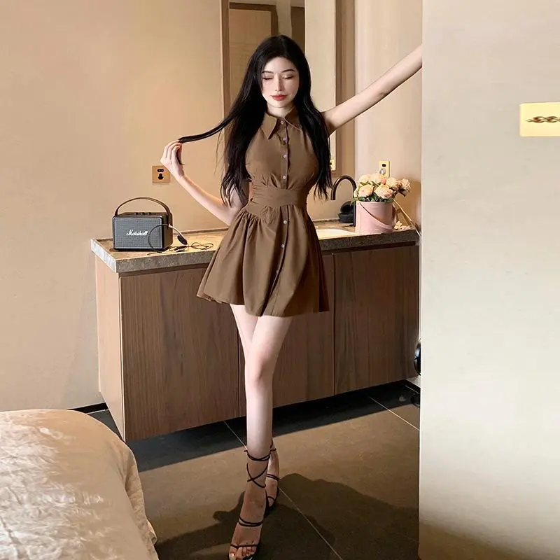 YGPRW Sleeveless Dresses Women's Coffee-4