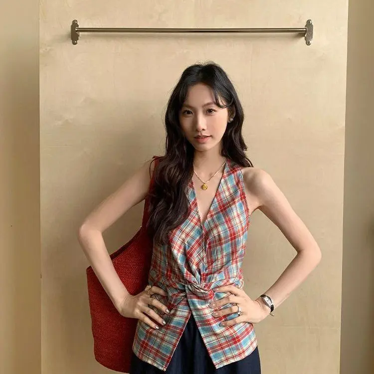 YGPRW Tank Tops Women's Plaid-2