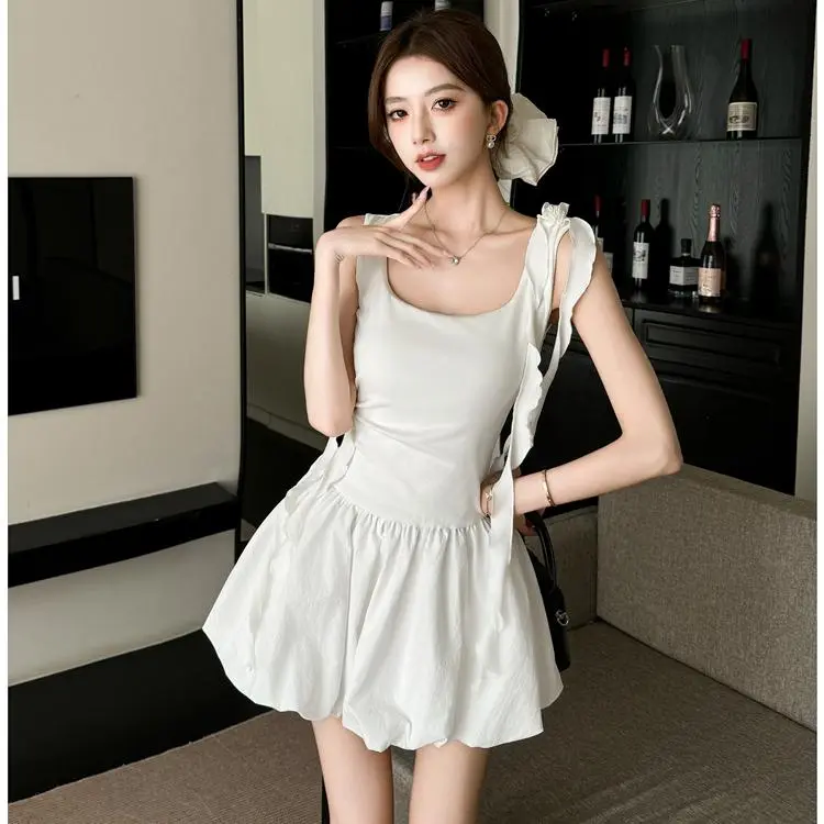 YGPRW Sleeveless Dresses Women's White-2