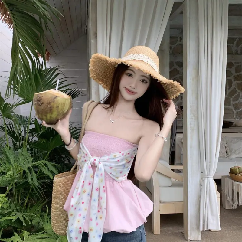 YGPRW Strapless Tops Women's-5